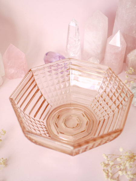 Medium Vintage Art Deco Pink Glass Bowl *Slight Damage*