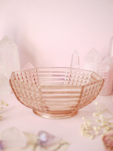 Medium Vintage Art Deco Pink Glass Bowl *Slight Damage*