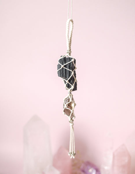 Tourmaline & Smoky Quartz Hanging