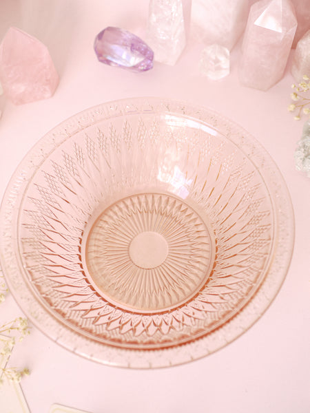 Medium Sized Vintage Pink Glass Bowl