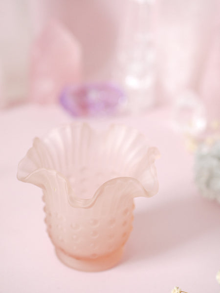 Individual Pink Frosted Glass Tealight Holder