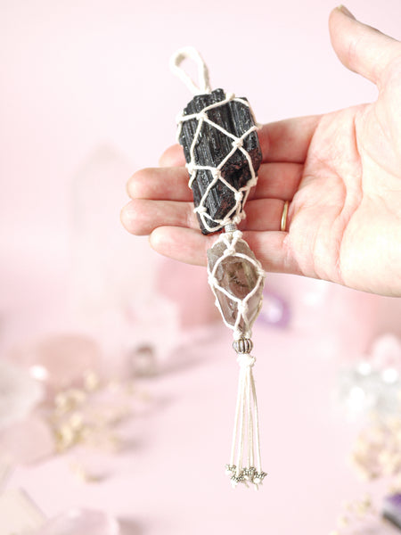 Tourmaline & Smoky Quartz Hanging