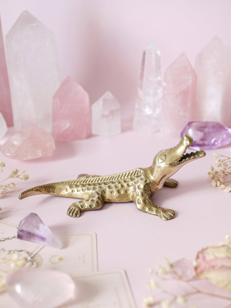 Brass Crocodile Ornament