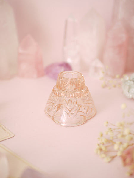 ☆Casualty Item ☆ Peachy Pink Vintage Candlestick Holder | Sphere Stand