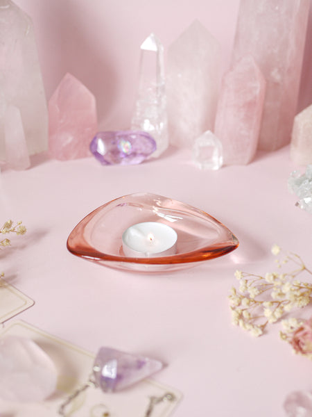 Art Deco Style Peachy Pink Glass Dish