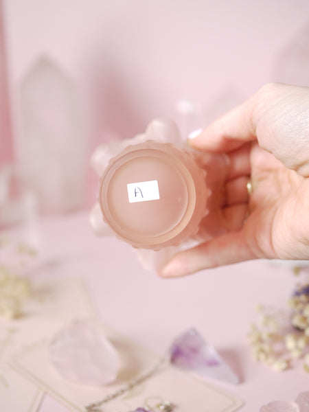 Individual Pink Frosted Glass Tealight Holder