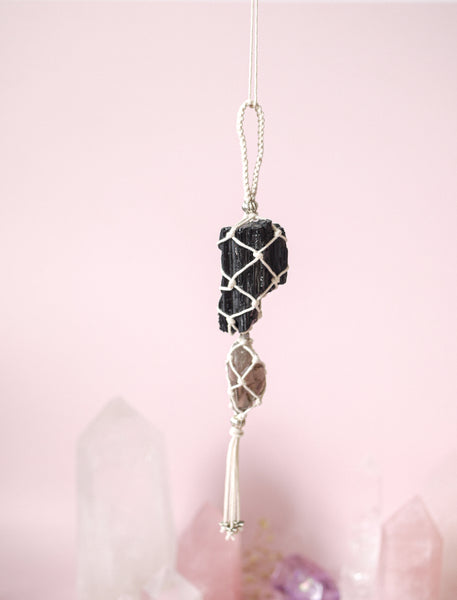 Tourmaline & Smoky Quartz Hanging