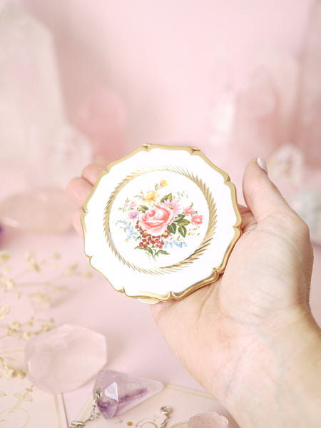 Vintage Stratton Compact with Floral Design *Collectible Item*