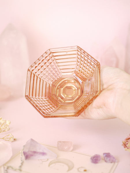 Small Art Deco Pink Glass Bowls