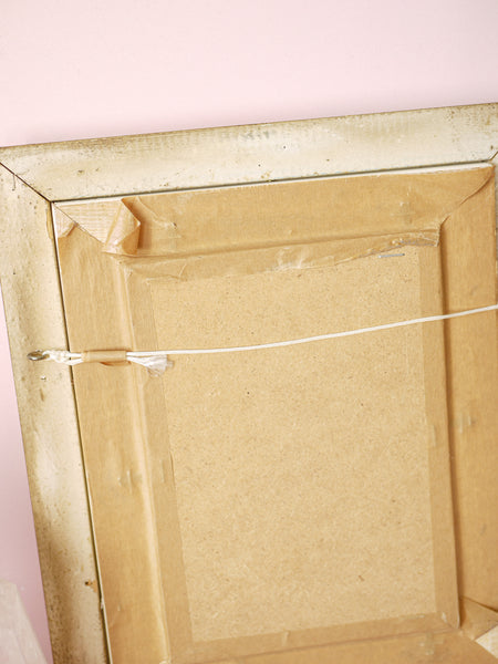 Original Vintage Oil Painting with Floral Design