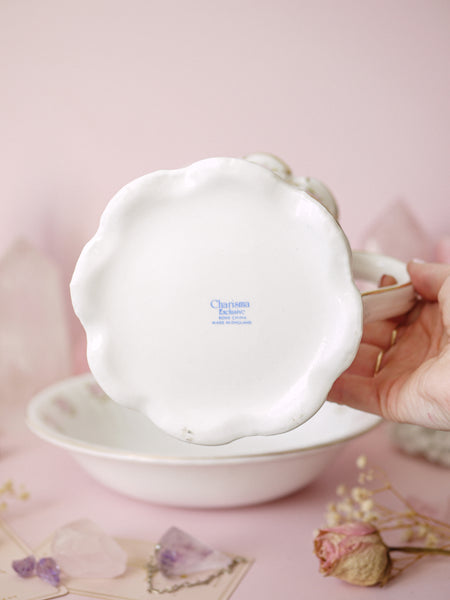 Vintage Bone China Floral Jug and Wash Bowl