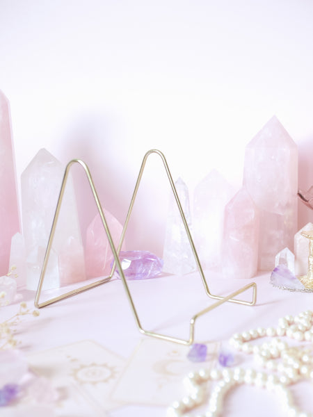 XL Gold Stand (Wide) | Crystal Slab / Slice / Book / Photo Frame Stand