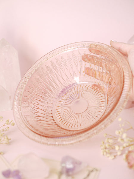 Medium Sized Vintage Pink Glass Bowl