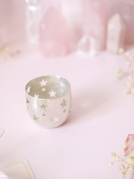 Dainty Silver Vintage Star Tea Light Holder