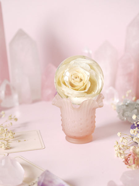 Individual Pink Frosted Glass Tealight Holder