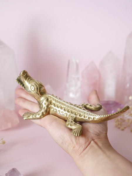 Brass Crocodile Ornament