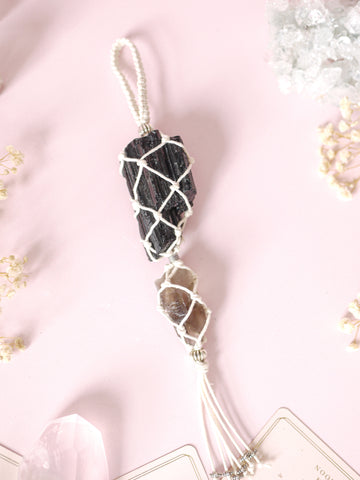 Tourmaline & Smoky Quartz Hanging