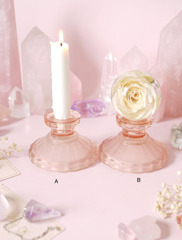 ☆ Casualty Items ☆ Individual Frosted Pink Candle | Sphere Holders